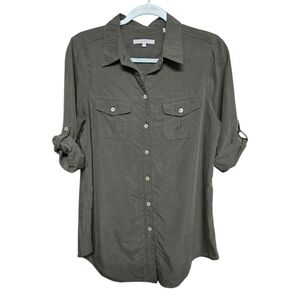 Foxcroft Modal Blend 3/4 Sleeve  Button/Down Shirt Sz 8 20" PTP